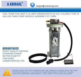 img 3 attached to 🔥 High-Quality Fuel Pump E7115MN for Jeep TJ & Wrangler 1997-2002 (2.5L/4.0L) with 19-Gallon Tank Capacity