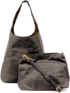 joy susan slouchy handbag charcoal women's handbags & wallets and hobo bags logo
