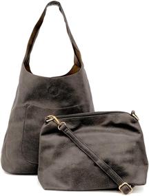 img 3 attached to Сумка Joy Susan Slouchy Charcoal для женщин: женские сумки и кошельки, а также хобо-сумки.