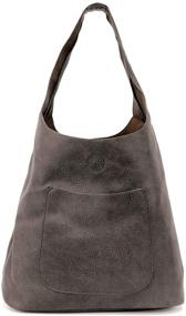 img 1 attached to Сумка Joy Susan Slouchy Charcoal для женщин: женские сумки и кошельки, а также хобо-сумки.