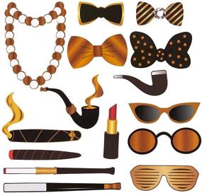 img 3 attached to 1920s Photo Booth Props | 72-Pack Assorted Designs | Ideal Party Supplies for a Great Gatsby Themed Event