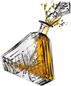 img 1 attached to 🥃 Triangular Irish Cut Whiskey Decanter for Liquor, Scotch, Bourbon, or Wine - 750ml