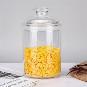 img 2 attached to 🌟 700ml Airtight Acrylic Storage Jar with Silicone Sealing Ring - Ideal Canister for Sugar, Tea, Spices, Herbs, Shells, Bath Salt - Christmas Decorative Apothecary Jars option also available, 24oz Capacity