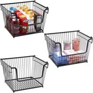 📦 sorbus wire metal basket bin: stackable storage baskets for home & office (3-pack, black) logo