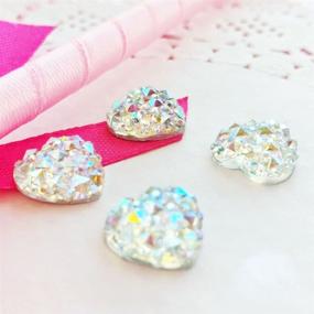 img 2 attached to Glam up your crafts with 15 Pcs 12mm Heart Crystal AB Glittery Acrylic Rhinestones! Shipped with bonus samples from GreatDeal68