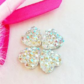 img 4 attached to Glam up your crafts with 15 Pcs 12mm Heart Crystal AB Glittery Acrylic Rhinestones! Shipped with bonus samples from GreatDeal68