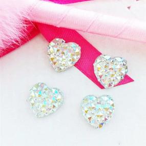 img 1 attached to Glam up your crafts with 15 Pcs 12mm Heart Crystal AB Glittery Acrylic Rhinestones! Shipped with bonus samples from GreatDeal68