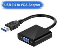 🔌 адаптер usb 3.0/2.0 к vga - мультимониторный видеоконвертер для пк ноутбука, настольного компьютера, монитора, проектора, жк-телевизора, chromebook под управлением windows 7/8/8.1/10 - не требуется драйвер на cd (черный) логотип