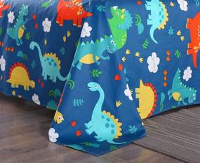 img 3 attached to 🦖 Dinosaur-themed 100% Cotton Sheets for Kids – Full Size Bed Sheets for Boys and Girls