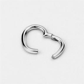 img 2 attached to FANSING 16g 8mm Daith Earring for Women - 316L Surgical Steel Heart Clicker Piercing Earring, 16 Gauge, in Black, Gold, Rose Gold, or Silver