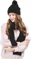 🧣 2-piece knitted women's scarf and hat set: warm skullcap beanie cap for enhanced coziness logo