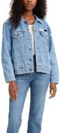 levis ex boyfriend trucker jacket concrete: women's coats, jackets & vests - shop now logo