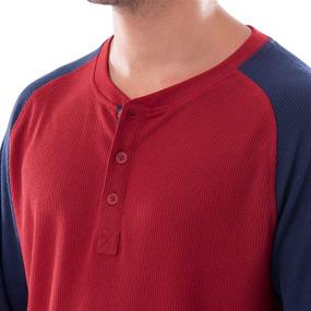 img 2 attached to 👕 IZOD Colorblock Henley Microfleece with Sleeve Variation