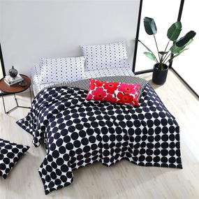 img 2 attached to 🖤 Marimekko Pienet Kivet Collection Soft and Cozy Breathable Down Alternative Blanket for Sofa, Couch, or Bed, Modern & Stylish Home Décor - Queen Size, Black