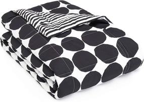 img 4 attached to 🖤 Marimekko Pienet Kivet Collection Soft and Cozy Breathable Down Alternative Blanket for Sofa, Couch, or Bed, Modern & Stylish Home Décor - Queen Size, Black