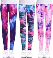 👖 arshiner girl's ankle length leggings 3-pack: floral print kids classic stretch pants 4-13y logo