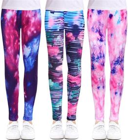 img 4 attached to 👖 Arshiner Girl's Ankle Length Leggings 3-Pack: Floral Print Kids Classic Stretch Pants 4-13Y