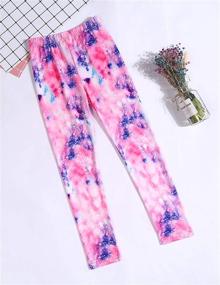 img 3 attached to 👖 Arshiner Girl's Ankle Length Leggings 3-Pack: Floral Print Kids Classic Stretch Pants 4-13Y