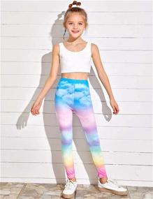 img 1 attached to 👖 Arshiner Girl's Ankle Length Leggings 3-Pack: Floral Print Kids Classic Stretch Pants 4-13Y