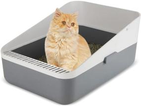 img 4 attached to 🐾 Sfozstra Open Litter Box: Prevent Sand Leakage, Durable High Side Sifting Litter Box for Small Cats - Secure, Odor-free, and Easy to Clean