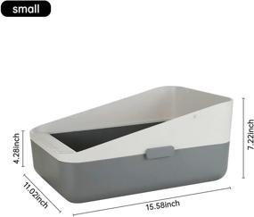 img 3 attached to 🐾 Sfozstra Open Litter Box: Prevent Sand Leakage, Durable High Side Sifting Litter Box for Small Cats - Secure, Odor-free, and Easy to Clean