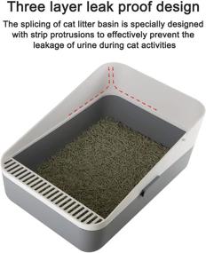 img 1 attached to 🐾 Sfozstra Open Litter Box: Prevent Sand Leakage, Durable High Side Sifting Litter Box for Small Cats - Secure, Odor-free, and Easy to Clean