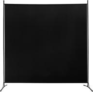 actrey office partition room divider: 6 ft portable privacy screen - 72 inch updated thicker design (black) logo