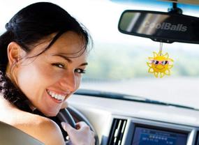 img 2 attached to 🕶️ Крутые шарики California Sunshine для автомобильной антенны и зеркала: розовые солнечные очки - веселый и милый автомобильный аксессуар