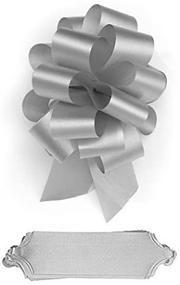 img 1 attached to Premium Quality 10 Silver Pull Bows - 5.5 Inch Diameter, 20 Loops - Perfect for Wrapping and Decoration