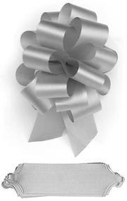 img 2 attached to Premium Quality 10 Silver Pull Bows - 5.5 Inch Diameter, 20 Loops - Perfect for Wrapping and Decoration