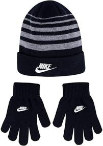 img 1 attached to Перчатки и шапка Nike Beanie 9A2909 R1N для мальчиков из университета, аксессуары для головы.