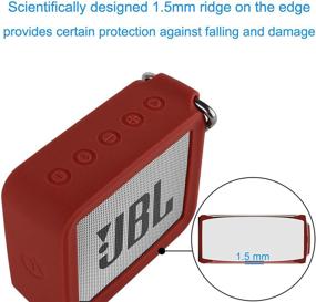 img 2 attached to TXEsign Путешественная защитная силиконовая подставка для переноски, совместимая с портативной водонепроницаемой колонкой JBL GO 2 (красная)