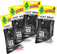 🌲 efficient 4-pack little trees vent wrap air freshener for cars - black ice scent logo