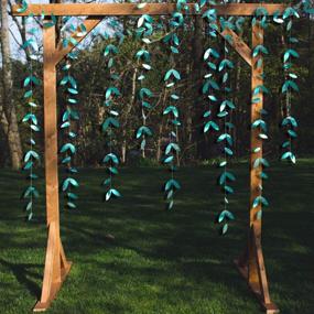 img 2 attached to 52 Ft Hunter Green Leaf Garland - Emerald Turquoise & Dark Green Paper Hanging Leaves Streamer - Teal Aqua Green Banner for Anniversary, Wedding, Bridal Shower, Engagement, Spring, Summer Party Decorations