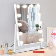 💡 nusvan vanity mirror with lights: 3 color lighting modes, touch control & 10x magnification - 14.6inches (white) logo
