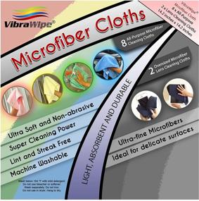 img 3 attached to 🧼 VibraWipe 8-Piece Microfiber Cleaning Cloths 5-Color Pack - All-Purpose Cloths for a Cleaner Home. Includes 2 Lense Cloths. Traps Dust and Dirt, Machine Washable, Reusable, and Lint-Free.