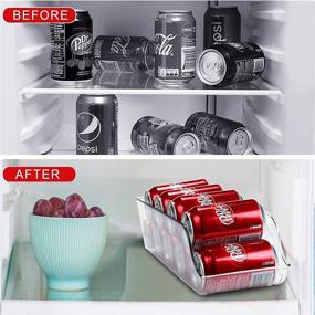 img 1 attached to 🧊 Organize Your Fridge with Clear Plastic Can Dispenser: Refrigerator Organizer Bins for Pop Soda, Storage Solution for Fridge, Freezer, Kitchen Countertops, Cabinets (1)