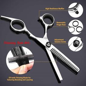 img 3 attached to 💇 Professional Select4U Hair Cutting Tools: 10Pcs Scissors Set, Comb, Capes, Shear Kit – Perfect for Barber Salon, Men, Women, and Pets