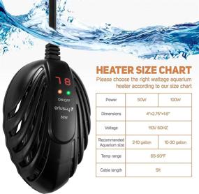 img 3 attached to 🐠 Upgraded Orlushy Mini Submersible Aquarium Heater: 50W/100W with External Temperature Controller and Built-in Thermometer - Ideal for Small Fish Tanks