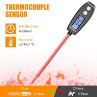 waterproof digital food thermometer with long probe for kitchen, bbq, smoker, grill - instant read meat thermometer with backlit lcd/magnet, ideal for cooking, deep fry, water, milk, jam logo