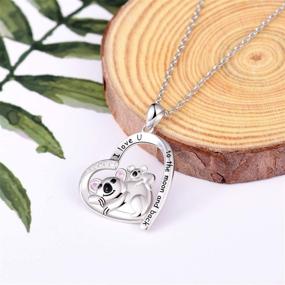 img 3 attached to JXJL Sterling Silver Mother Daughter Necklace: Gift of Good Luck with Elephant, Koala Bear, 🎁 Flamingo, and Unicorn Heart Pendant Necklace - Perfect Christmas Birthday Jewelry for Women, Girls, and Sons