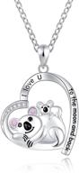 jxjl sterling silver mother daughter necklace: gift of good luck with elephant, koala bear, 🎁 flamingo, and unicorn heart pendant necklace - perfect christmas birthday jewelry for women, girls, and sons logo