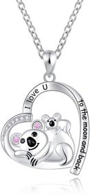 img 4 attached to JXJL Sterling Silver Mother Daughter Necklace: Gift of Good Luck with Elephant, Koala Bear, 🎁 Flamingo, and Unicorn Heart Pendant Necklace - Perfect Christmas Birthday Jewelry for Women, Girls, and Sons