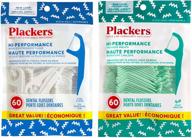 plackers hi performance original & mint dental flossers - bundle of 120 flossers logo