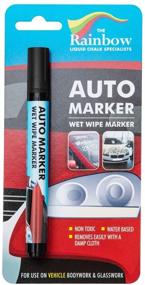 img 4 attached to 🖤 Black Car Paint Marker Pens - Ideal for Windows, Glass, Tires, Metal, All Surfaces - Suitable for Motorcycles, Trucks, Bicycles - Water Based, Wet Erase, Removable Markers Pen