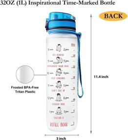 img 2 attached to 🐧 64HYDRO Penguin Motivational Water Bottle - 32oz 1Liter Size, Time Marker, Ideal for Penguin Lovers - MAL1708007