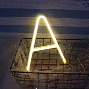 img 2 attached to 🌟 Stylish LED Neon Alphabet Marquee Lights for Vibrant Decor - Warm White Letter 'A' for Birthdays, Weddings & Parties