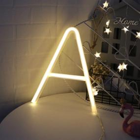 img 3 attached to 🌟 Stylish LED Neon Alphabet Marquee Lights for Vibrant Decor - Warm White Letter 'A' for Birthdays, Weddings & Parties