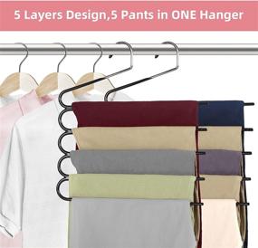 img 2 attached to Niclogi Hangers Organizer Non Slip Trousers Storage & Organization