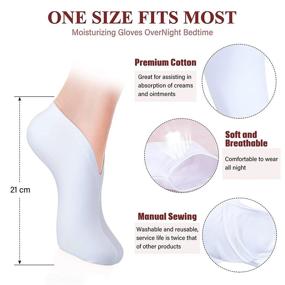 img 2 attached to 10 Pairs Overnight Moisturizing Spa Socks for Dry Feet 🧦 - Enhancing Moisture with Cosmetic Benefits for Women and Men (White)